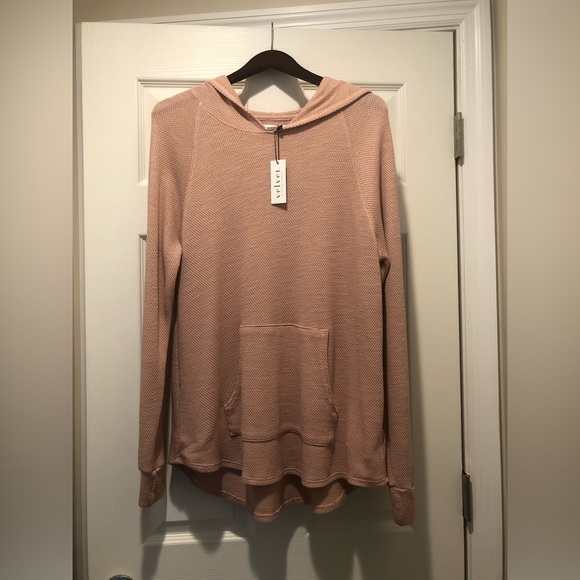 🥳B-DAY SALE❤️NWT Velvet By Graham & Spencer Waffle Thermal Hoodie - Picture 3 of 8